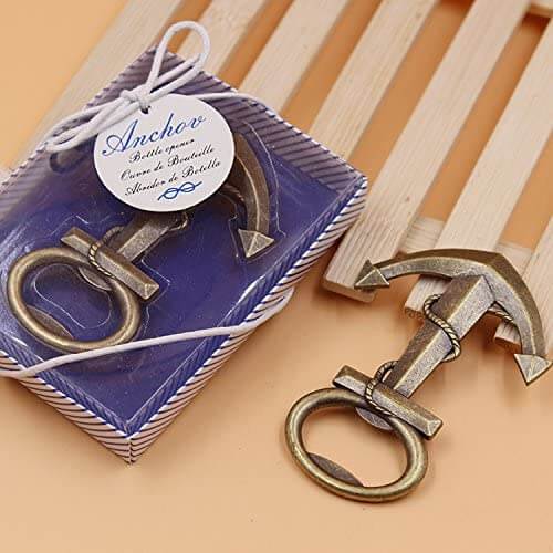 Bottle opener wedding favors with a nautical theme