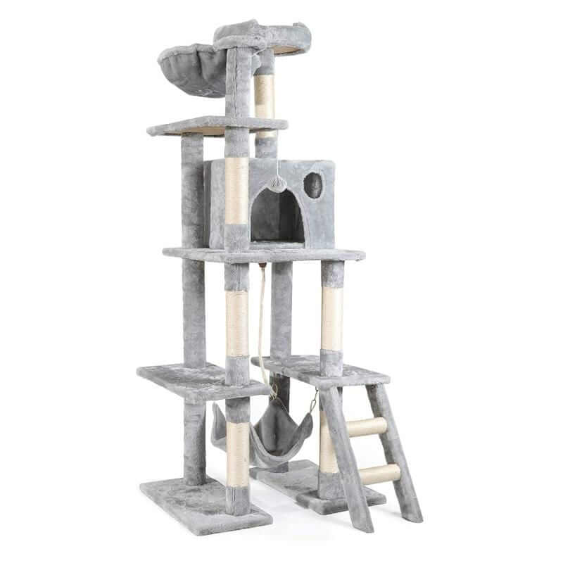Multi-level cat tree tower with scratching posts by Rabbitgoo.