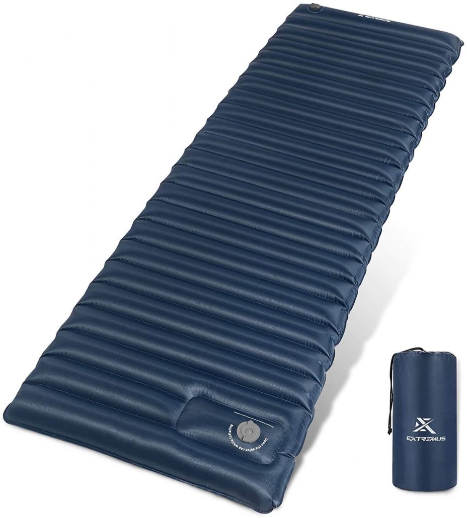 Inflatable sleeping camping pad by Extremus.